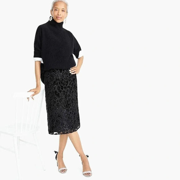J. Crew Burnout Velvet Leopard Skirt 00 NWT $168 - Picture 1 of 5